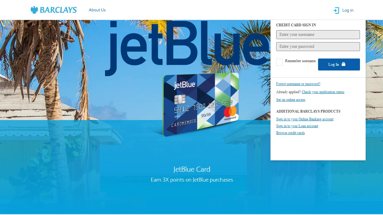 jetblue credit card login